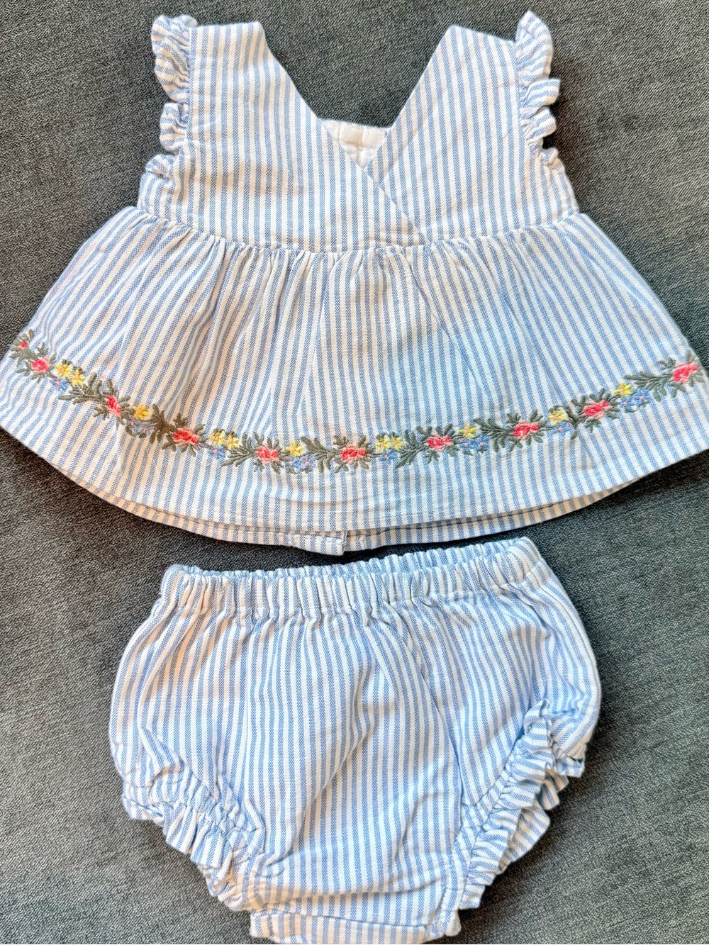 Gap Baby Striped Ruffle Bubble Outfit Set 0-3 Months